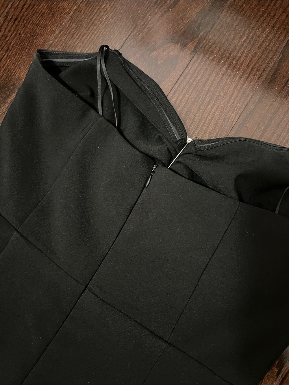 Dynamite Black Strapless Midi Dress with Rhinestone Buckle - Picture 7 of 8